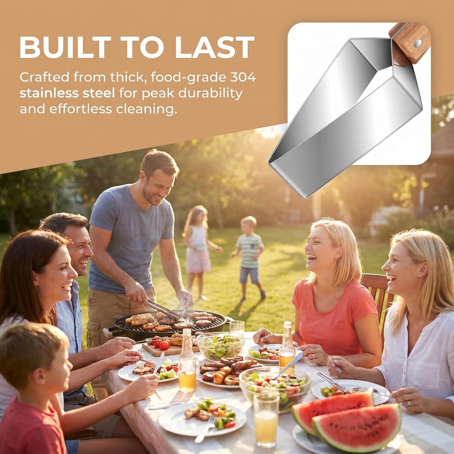 Skiennix Triangle Watermelon Cutter - Stainless Steel Quick Fruit Slicer for Home & Camping (1 Piece)