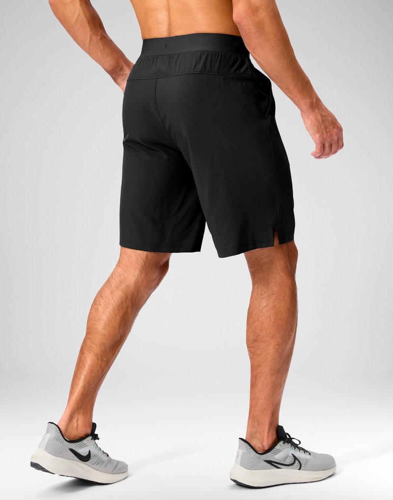 Soothfeel Men's Running Shorts with Zipper Pockets 9 Inch Lightweight Quick Dry Gym Sports Athletic Workout Basketball Shorts for Men (Black, XXL)