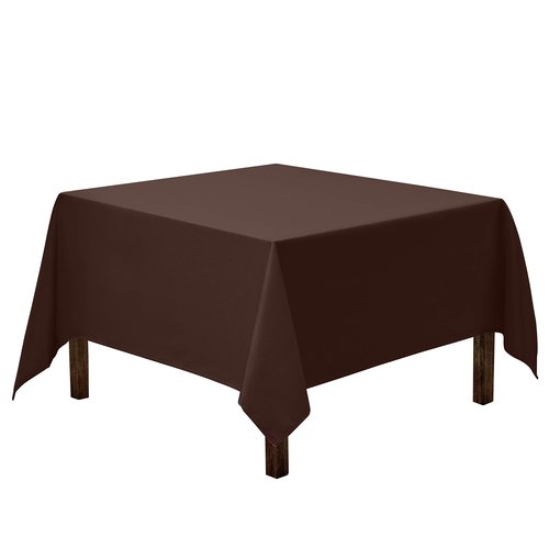 Gee Di Moda Square Tablecloth - 52 x 52 Inch Chocolate Table Cloth for Small Square or Round Tables - Heavy Duty Washable Fabric - for Buffet Table, Holiday Party, Dinner, Wedding & Baby Shower