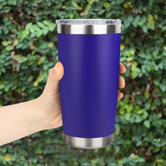 Zynkify 20oz Stainless Steel Tumbler with Lid, Travel Mug - Double Wall Vacuum Powder Coated Cup - Dark Blue, 1 Pack