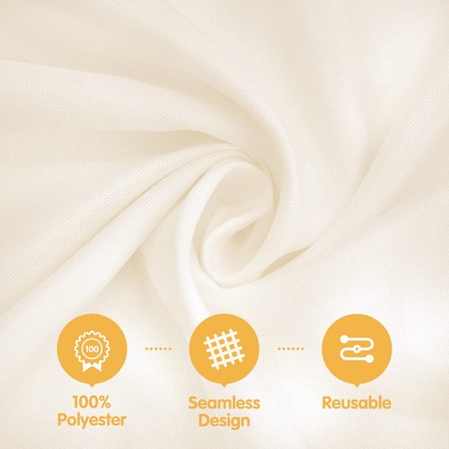 BRILLMAX 10 Pack Ivory Tablecloths 60 x 126 Inch for 8ft Rectangle Tables - 150 GSM Polyester Fabric, 15" Standard Drop, Water, Stain & Wrinkle Resistant Cloth Cover for Wedding Dining Buffet