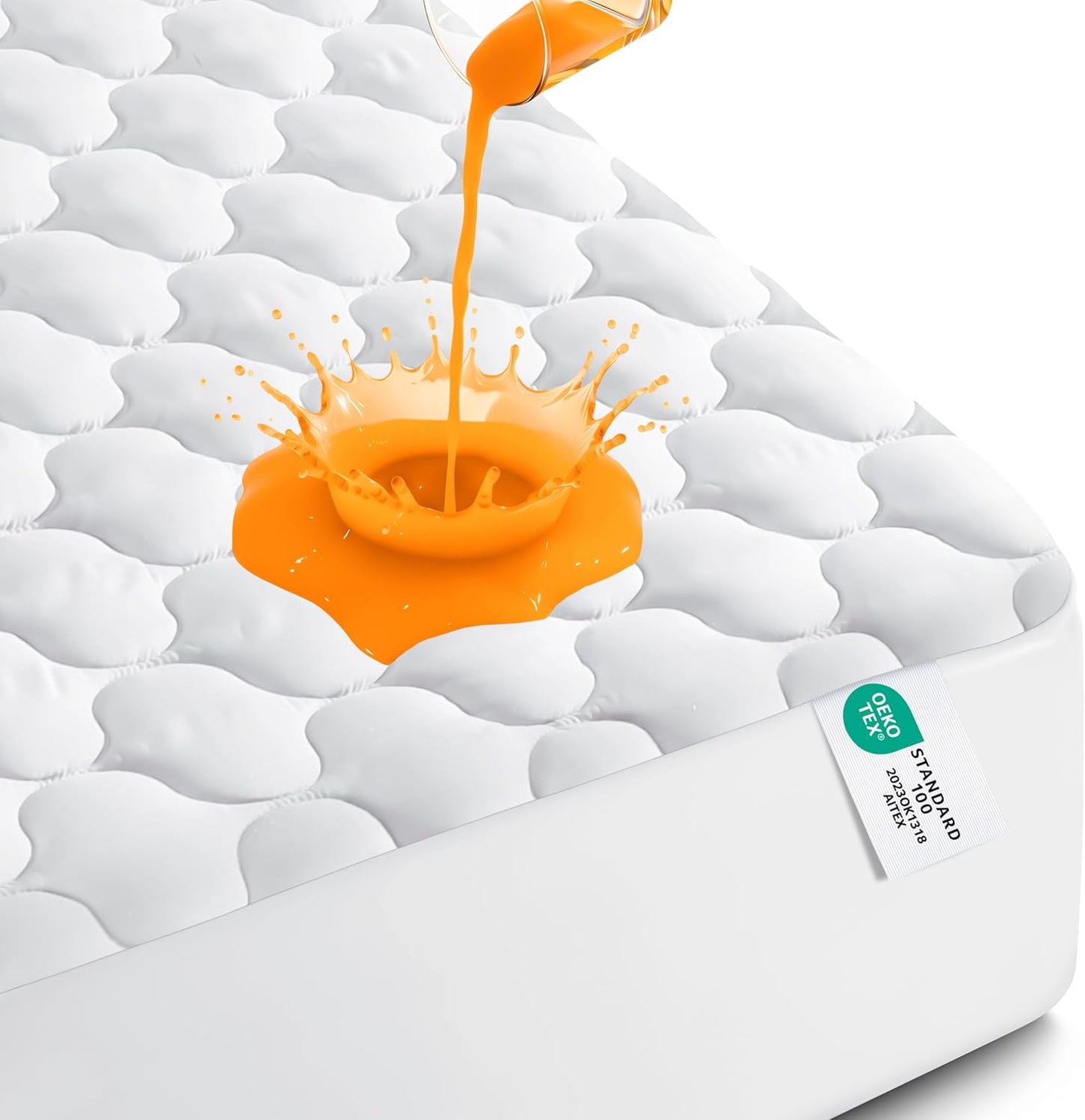 Utopia Bedding Waterproof Mattress Protector - Noiseless Quilted Fitted Cover for Queen Size (White)