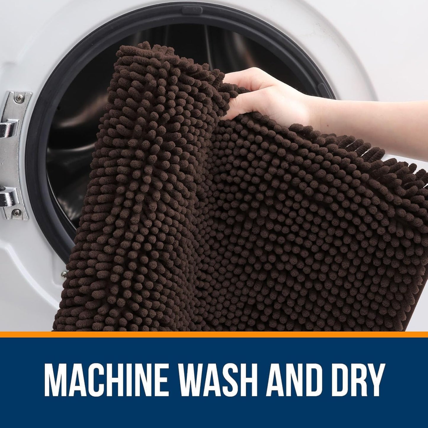 OLANLY Extra Soft Chenille Bathroom Rugs - Quick Dry & Machine Washable | 32x20, Brown