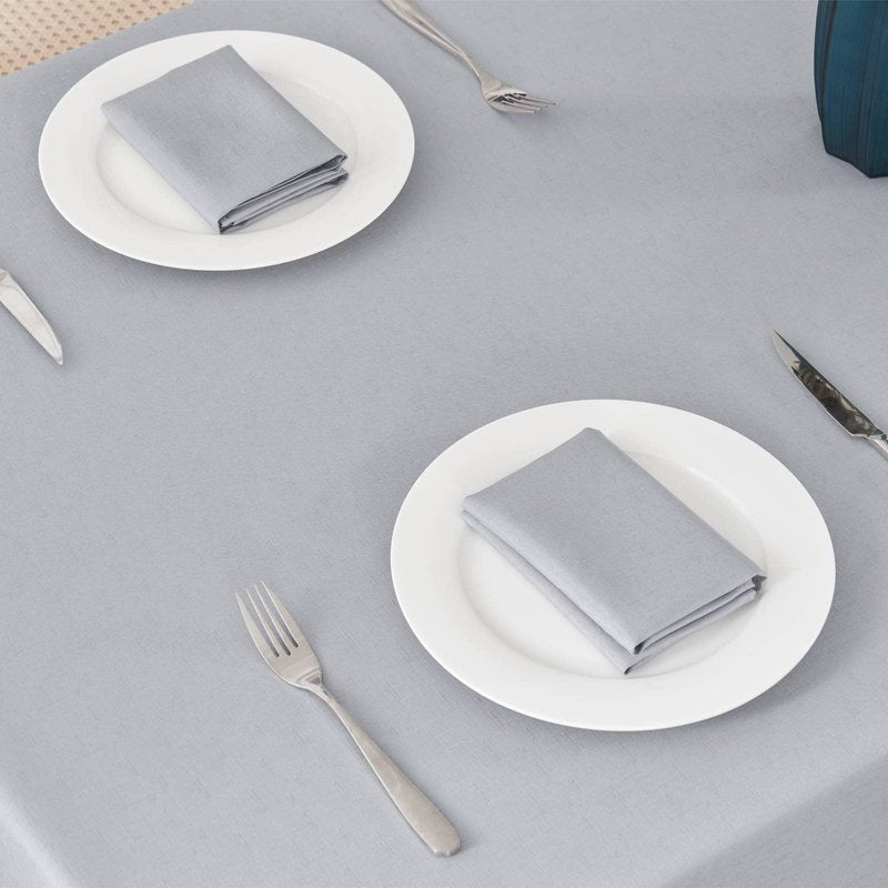 Veblandy Textured Rectangle Tablecloth 60x84 inch Table Cloth Water Resistant Wrinkle Free Spill-Proof, Decorative Fabric Table Cover Washable for Banquet Parties Event Holiday Dinner, Light Grey