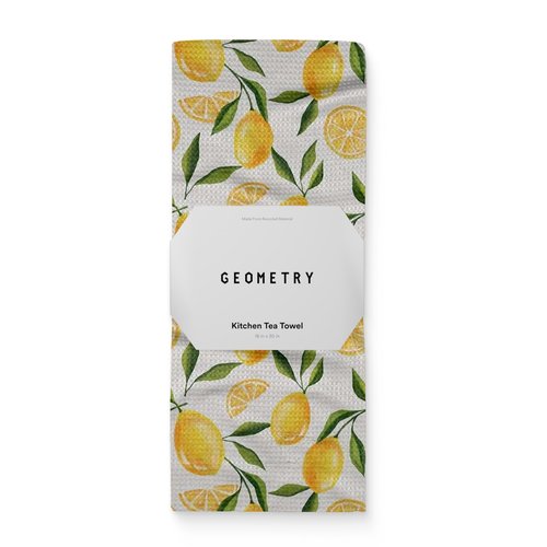 GEOMETRY Spring Kitchen Towels - Quick Dry Microfiber Cloth Spring & Summer Dish Towels for Kitchen Drying - Premium Quick Dry Towel - Lemon Delight, 18" x 30" - 1-Pack