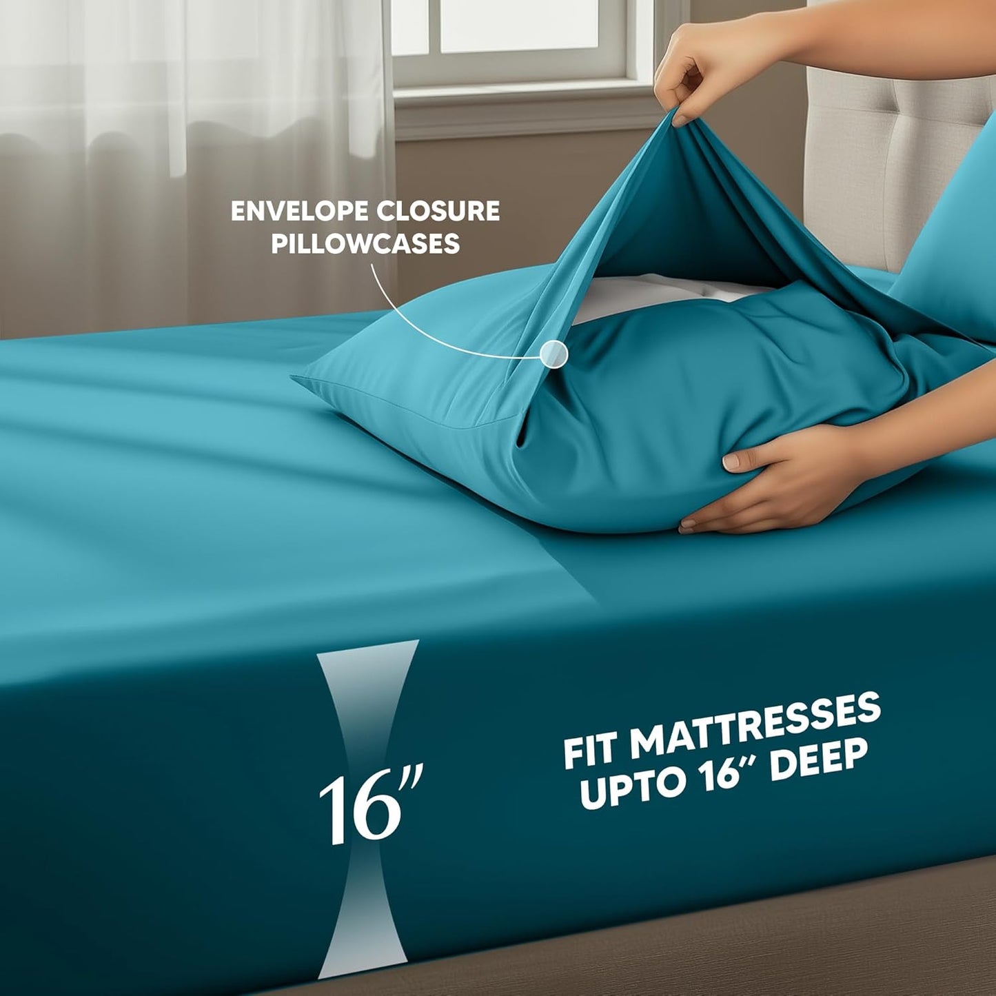 Utopia Bedding Full Size Sheet Set - Soft, Breathable Microfiber | 4-Piece in Denim Blue