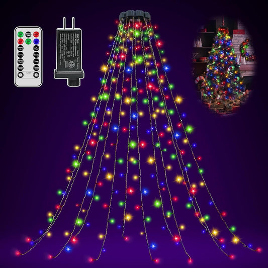 Ccinny 300 LED Christmas Tree Lights, Remote, 8 Modes, Timer, Waterproof, Multicolor, Model NYB0300K