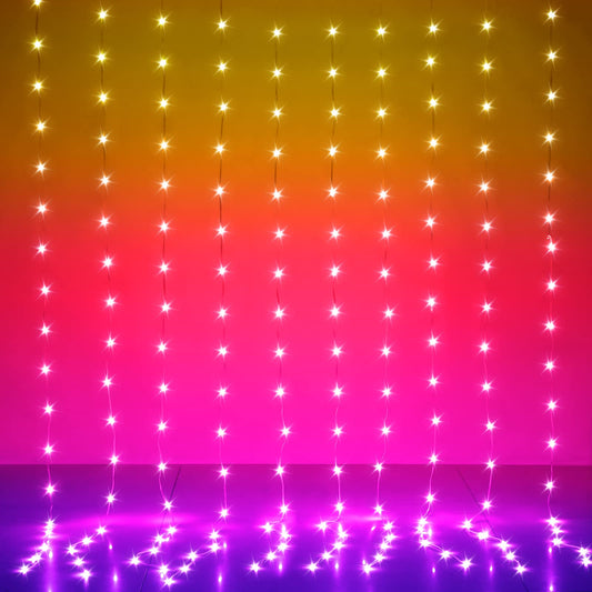 KepStars LED Curtain Lights, 300 LED RGB Color Changing String Fairy Lights, 10ft x 10ft, Smart APP Control, Indoor Outdoor Decor