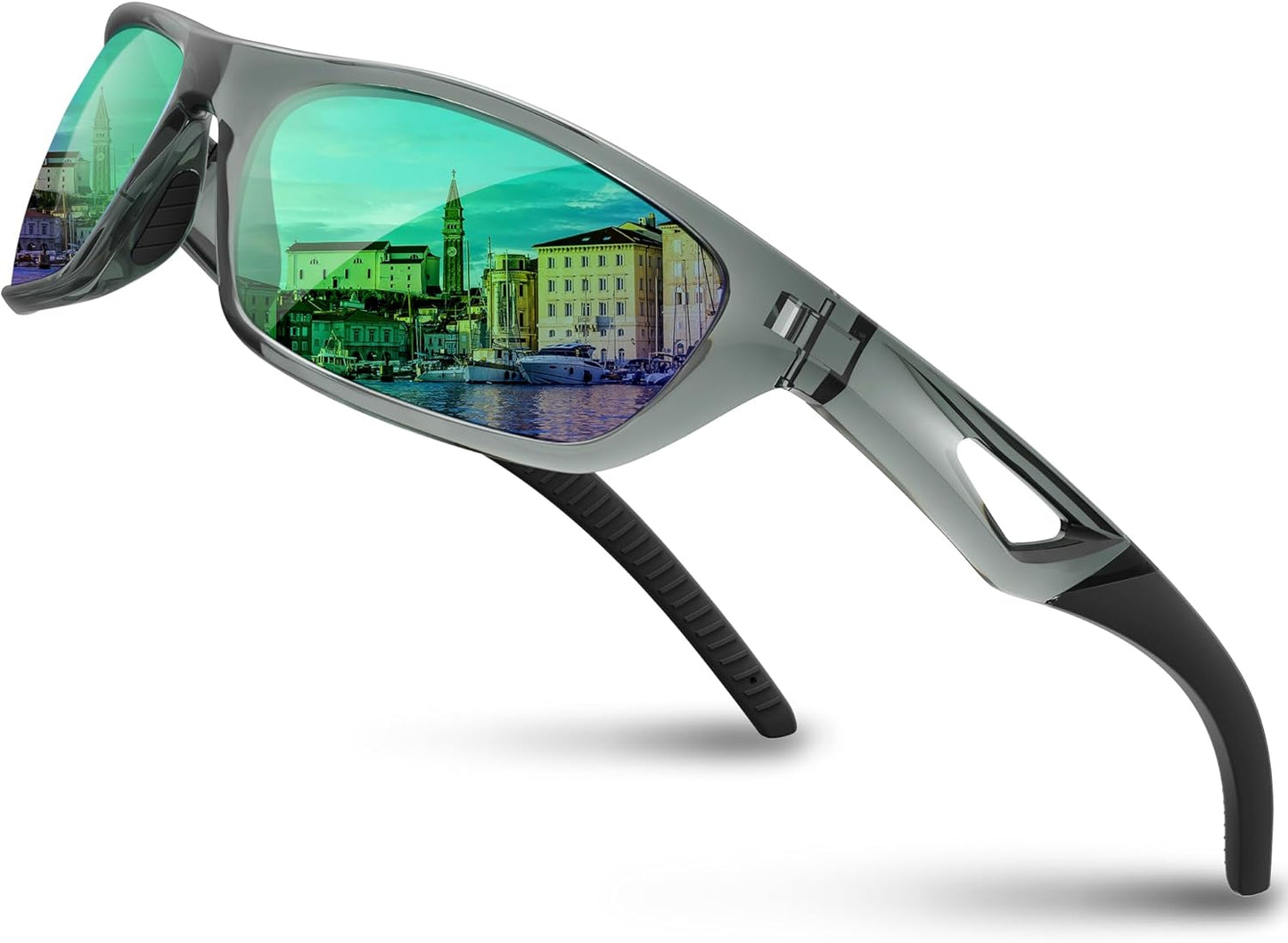 RIVBOS Polarized Sports Sunglasses for Men & Women - TR90 Frame for Cycling, Fishing, Running