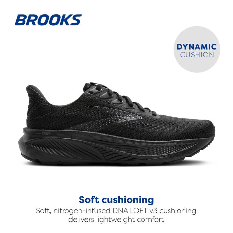 Brooks Women’s Ghost 17 Neutral Running Shoe - Black/Black/Ebony - 10 Medium