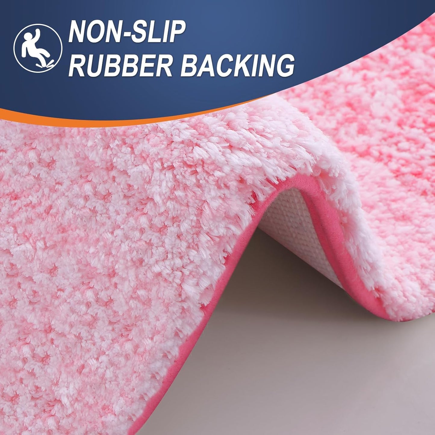 OLANLY Bathroom Runner Rug - Extra Soft Microfiber Mat, Quick Dry & Washable, 59x24 Inches | Pink