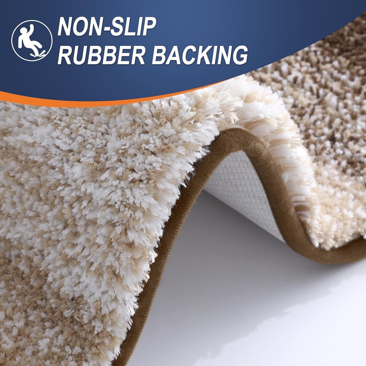 OLANLY Bathroom Rugs - Extra Soft Microfiber Mat 36x24 | Quick Dry, Rubber Backing, Light Brown