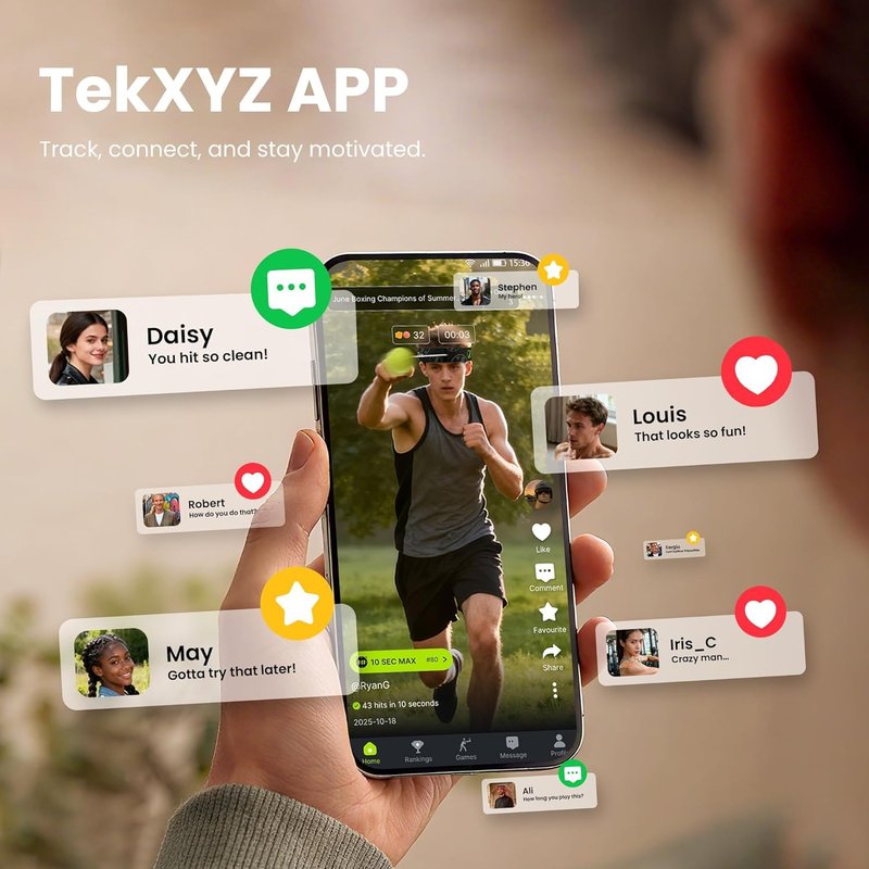 TEKXYZ® Reflex Ball Family Pack with Counter App | Online Community for Boxing Ball, Ideal for Coordination, Punching, Stress Relief, Home Workouts & Fitness | Stocking Stuffer Gift for All Ages