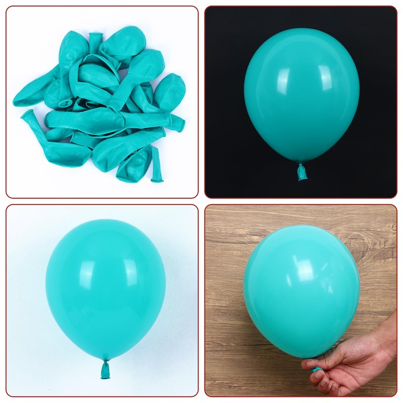 RUBFAC Teal Blue Balloons 129pcs Different Sizes 18 12 10 5 Inch, Latex Turquoise Balloon Garland Arch for Birthday Party Decoration Wedding Engagements Anniversary Baby Shower Party Supplies