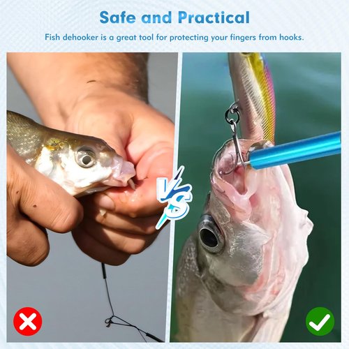CdbC Fish Hook Remover Tool, Aluminum Fishing Hook Remover Fish Dehooker Squeeze-Out Fish Hook Remover Dehooker Tool Fishing, 9.5inch
