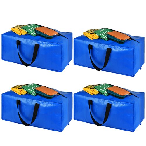 Heavy Duty Large Storage Bags, XL Blue Moving Bags for College Dorm Room Essentials, Moving Supplies Compatible with IKEA Frakta Cart, 4 Packs
