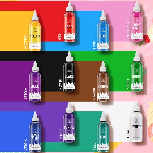 Food Coloring Gel for Baking Cake Food Coloring 4.5OZ Vibrant Gel Food Dye for Easter Egg,Icing, Fondant, Macaron, Frosting, Cookie, Gluten Free Vegan Tasteless Large Size (128g)/Bottles- Black
