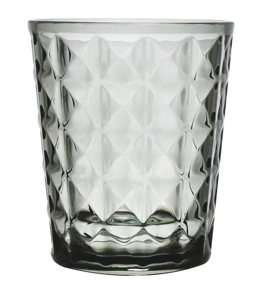 KLIFA- CUPID- 16 ounce, Set of 6, Acrylic Drinking Glasses Tumblers, BPA-Free, Stackable Plastic Drinkware, Dishwasher Safe, Gray-Black