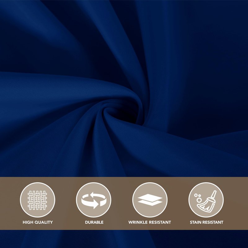 sancua Round Tablecloth 132 Inch Diameter, 6 Pack - Circle Polyester Fabric Table Cloth for Wedding Party Reception Banquet Birthday, Washable Formal Table Cover (Fit 54-96 Inch Tables), Navy Blue