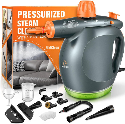 Skiennix 1250W Handheld Steam Cleaner - Multifunctional Pressurized Steamer for Kitchen, Bathroom & Floors