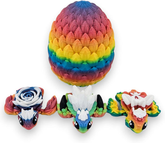 Surprise Turtle Egg Collectible Figurine - Unique Colors for ADHD & Autism Relief - Set of 3 Turtles (Rainbow)