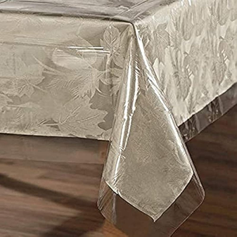 sancua 100% Waterproof Rectangle PVC Tablecloth - 70 x 70 Inch - Oil Proof Spill Proof Vinyl Table Cloth, Wipe Clean Table Cover for Dining Tables, Buffet Parties and Camping, Crystal Clear