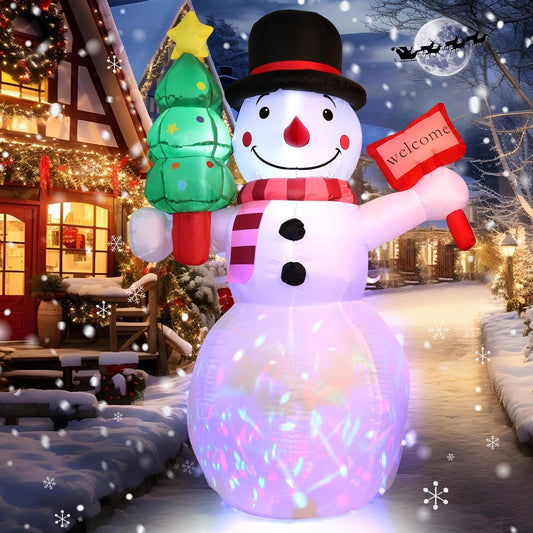Skiennix 5Ft Christmas Inflatable Snowman - LED Lights for Outdoor Holiday Decor | Winter Yard Decoration