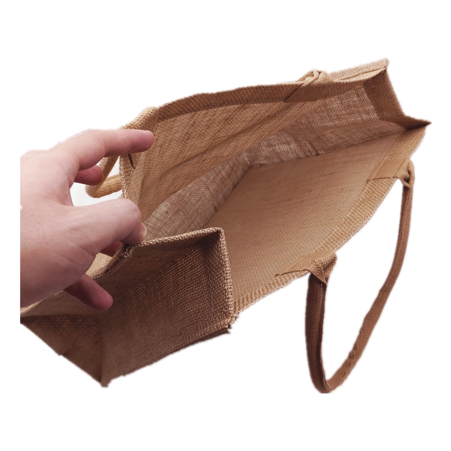 LyyGuanYoo 6 Pack Jute Tote Bag Reusable, Burlap Beach Bags with Sturdy Rounded Handles, Sturdy Base Gym Shopping Travel Bag for Easter Women, Mom, Teachers, Friends, Bridesmaids, 15.4''x12.2''x5.9''
