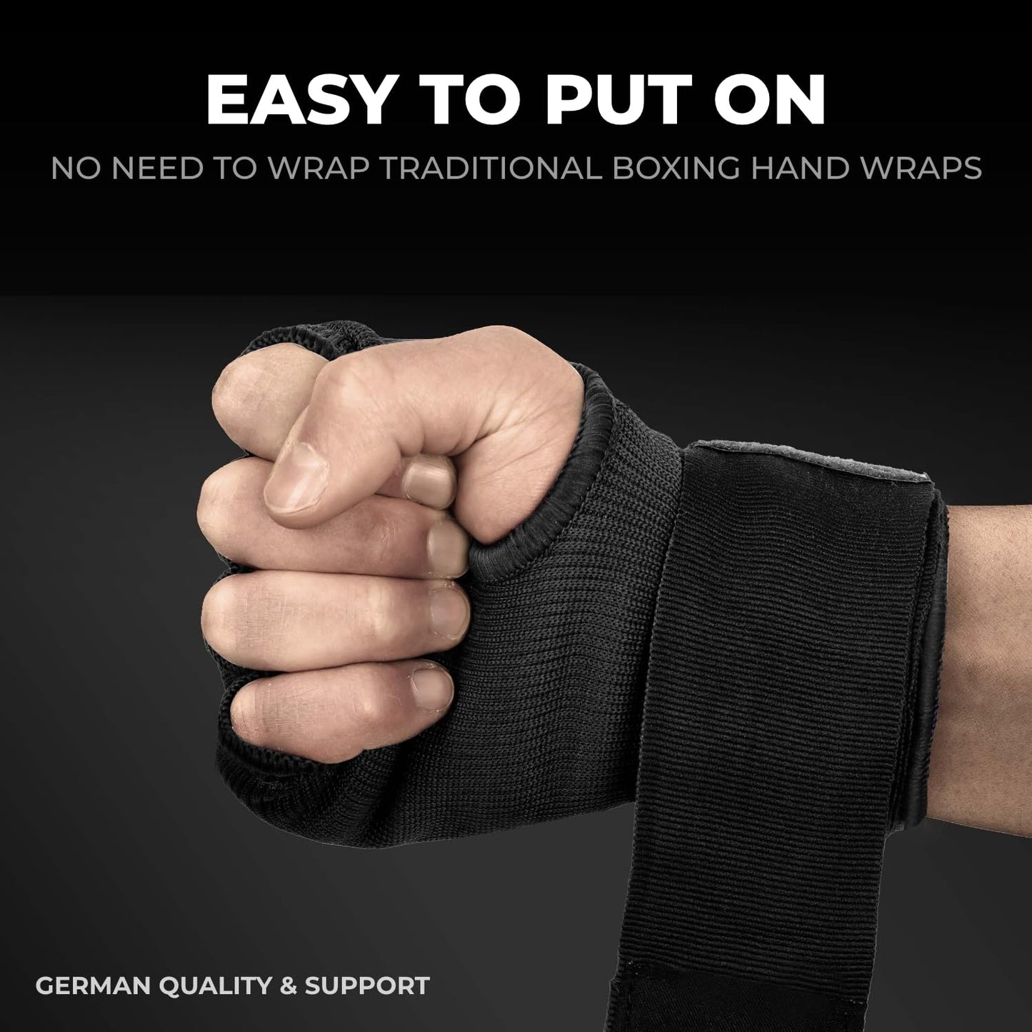 FIGHTR® Premium Gel Inner Gloves - Quick Wrapping & More Stability | Gel Hand Wraps for Boxing, MMA, Muay Thai, & Martial Arts | with Long Wrist Wrap