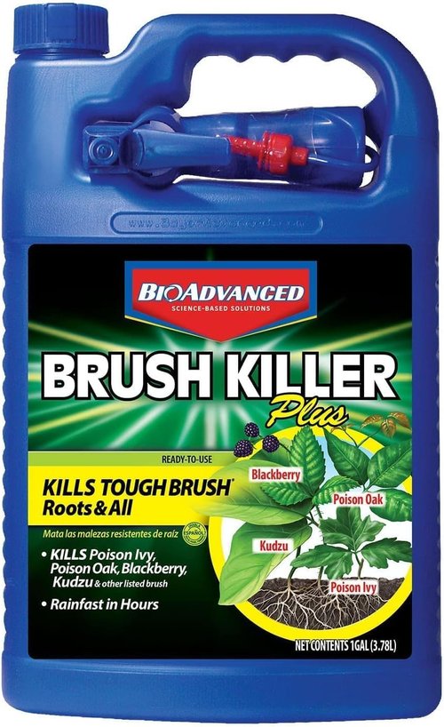 BioAdvanced Brush Killer Plus - Ready-to-Use Weed Killer Spray | 1 Gallon for Tough Brush & Poison Ivy