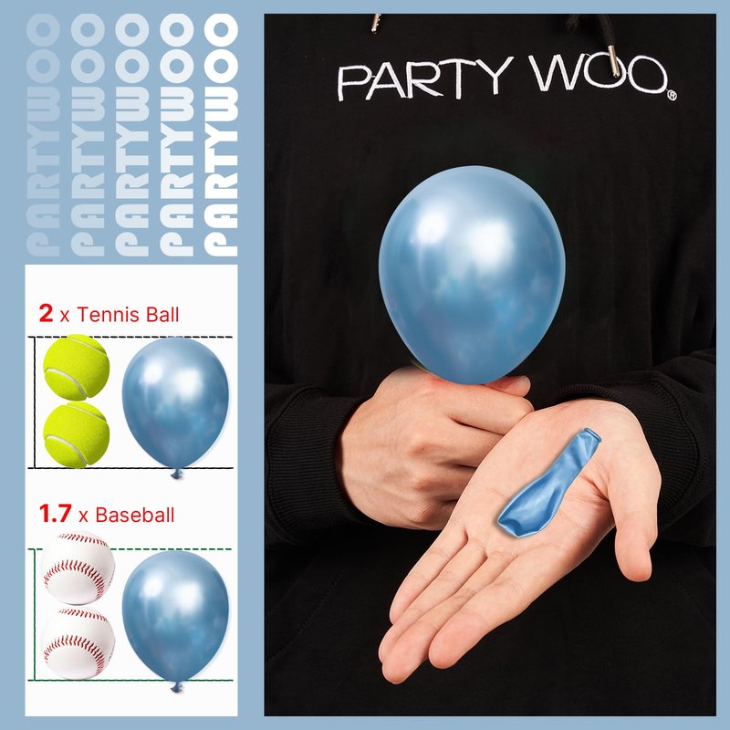 PartyWoo Metallic Light Blue Balloons 50 pcs 5 inch Metallic Baby Blue Small Mini Balloons for Graduation Wedding Baby Shower Gender Reveal Anniversary Birthday Party Decorations Blue-G119