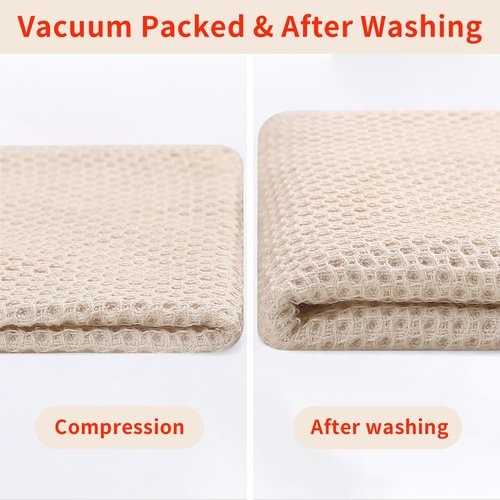 Homaxy 100% Cotton Waffle Weave Kitchen Dish Cloths, Ultra Soft Absorbent Quick Drying Dish Towels, 12 x 12 Inches, 8-Pack, Beige