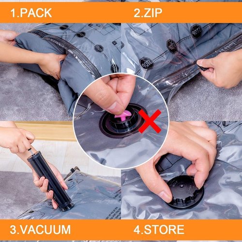GONGSHI Vacuum Storage Bags - Space Saver Seal Bags for Clothing & Travel | 10 Small Size