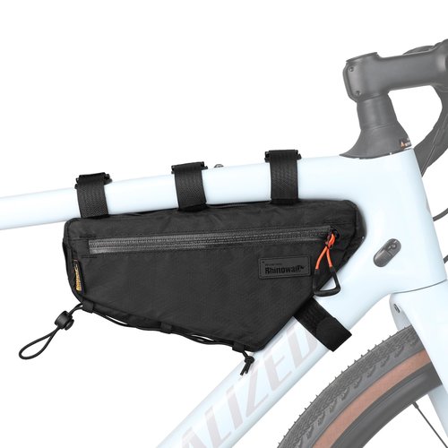 Rhinowalk Bike Frame Bag Waterproof Bike Triangle Bag 1.8L Bicycle Pouch Under Tube Bag Professional Cycling Accessories(M)-Black