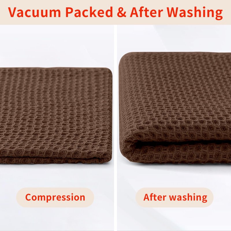 Homaxy 100% Cotton Waffle Weave Kitchen Dish Cloths, Ultra Soft Absorbent Quick Drying Dish Towels, 12 x 12 Inches, 8-Pack, Coffee