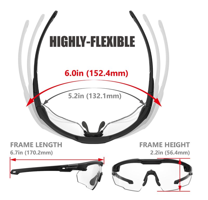 HTS HUNTERSKY S57 Clear Lens Ballistic Tactical Shooting Glasses ANSI Z87+ UV400 Anti-Fog Eyewear for Airsoft Range Security and Outdoor Sports, for Men and Women