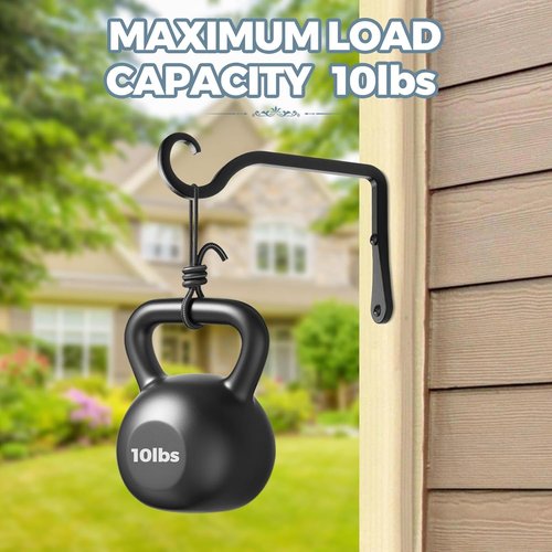 BOLITE Plant Hangers - 6 Inch Indoor/Outdoor Wall Hooks for Planters & Decor | 2 Pack, Black