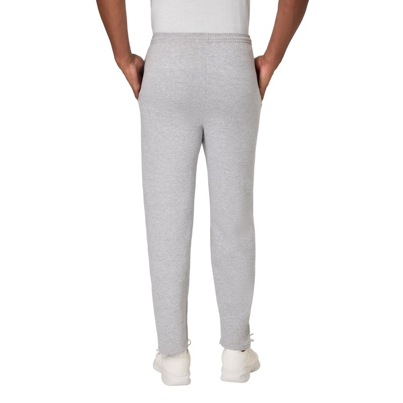 Hanes Men's EcoSmart Open Leg Pant with Pockets, LIGHT STEEL, LARGE
