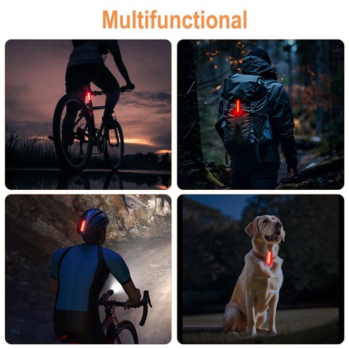 BORUIT Bike Lights for Night Riding,USB Rechargeable Bike Tail Light IP65 Waterproof 1200mah Bicycle Rear Light Easy to Install Road Mountain City Commuting Adventure Cycling Safety Flash 5 Modes