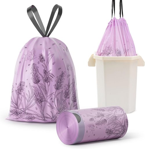 Colorful 4 Gallon Trash Bags by [Brand Name] - Tear-Resistant Drawstring Design for Easy Disposal | 50 Count