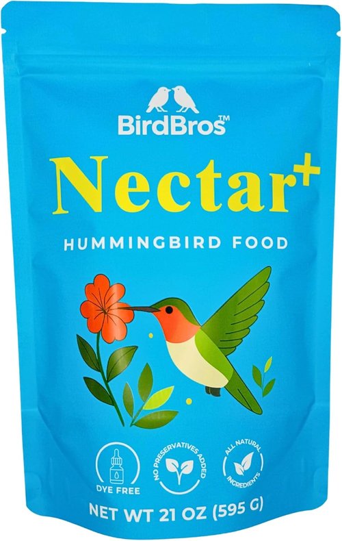 BIRDBROS Hummingbird Nectar Powder - All-Natural, Dye-Free Hummingbird Food | Easy Mix, 96 oz Made in USA