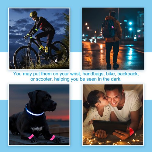 PATIKIL Reflective Slap Bands, 12 Pcs Reflector Band Snap Bracelet Armbands High Visibility Safety Reflectors Wrist Strap Strips for Night Jogging Cycling Running Hiking, Red