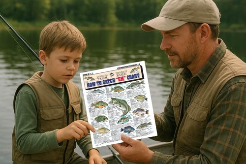 How to Catch'em Freshwater Fish Identification #3 - Waterproof Quick Reference Guide | Portable & Built to Last | Double-Sided & Easy to Read | (Weight, Water Temp, Fishing Methods, and Food Quality)