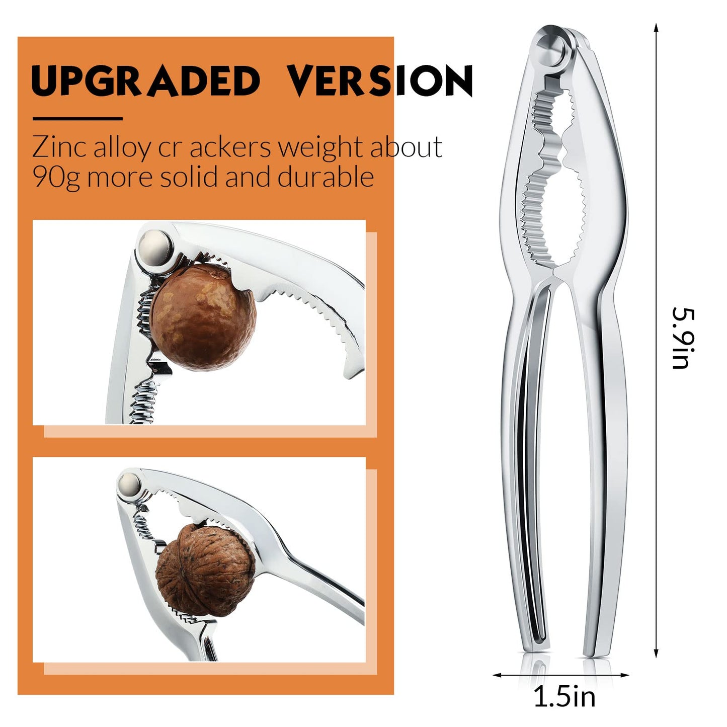 Zhehao 30 Pack Nut Crackers Tool Bulk Crab Crackers and Tools Heavy Duty Crab Leg Claw Crackers Opener Tool for Nuts Shellfish Seafood Home Restaurant Kitchen Crumbled Tools (Silver)