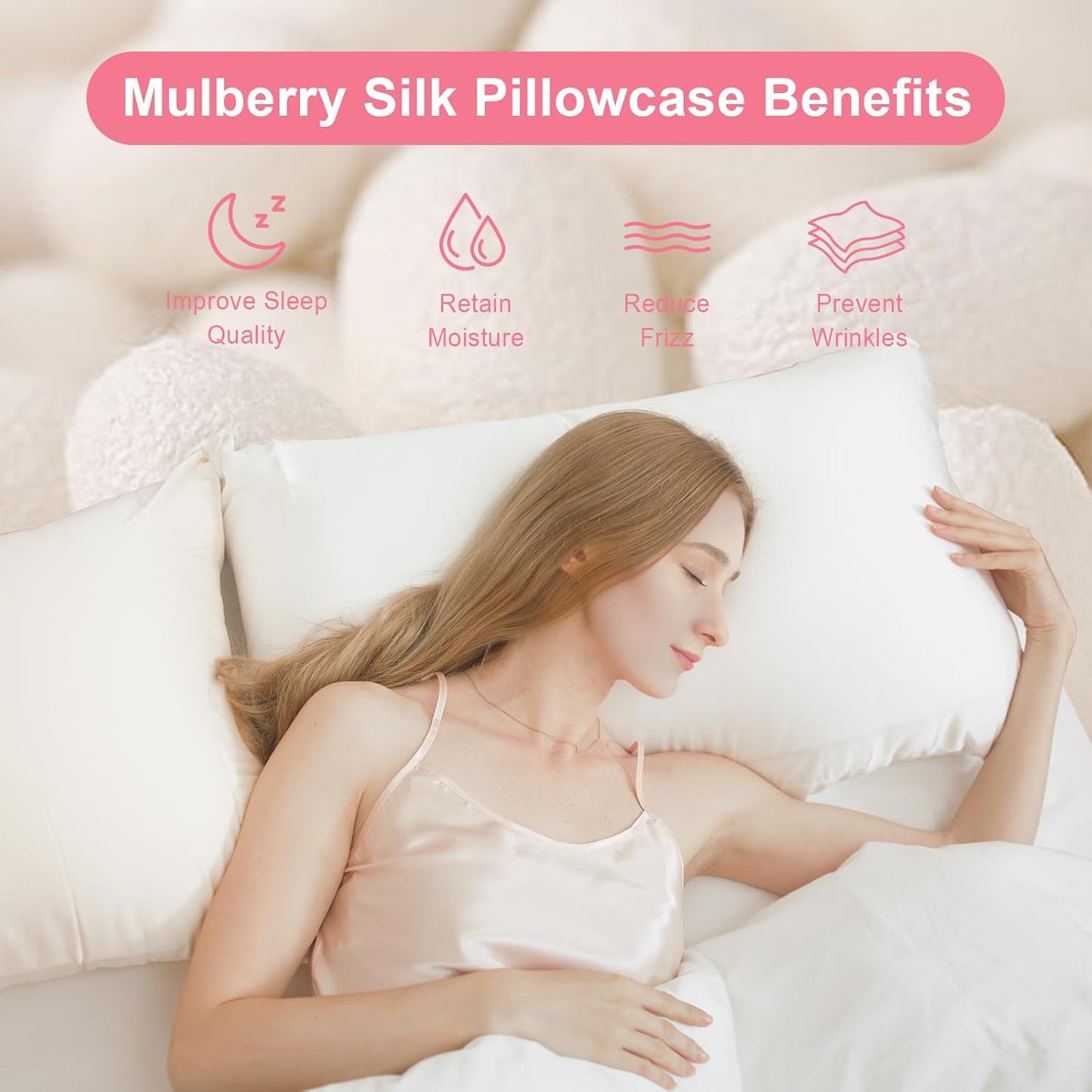 Skiennix 100% Silk Pillowcase Set - Luxurious Hair & Skin Care | 23 Momme Mulberry Silk, Ash Blue, Queen 20×30