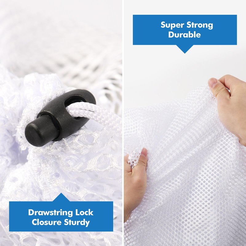OKAKA 3Pcs Mesh Laundry Bags Washing Machine Mesh Wash Bags Jumbo for Delicates Clothes,Bed Linen,Toys with Drawstring Closure Sturdy(3 XXLarge 28 x 26 Inches)