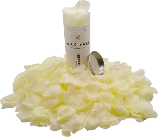 Skiennix Artificial Silk White Rose Petals - Scented & Pre-Separated for Weddings | 1000 Pcs Cream