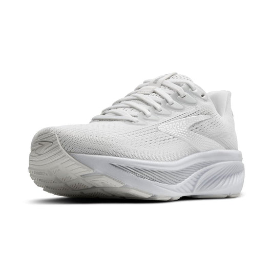 Brooks Women’s Ghost 17 Neutral Running Shoe - White/White/Grey - 12 Medium