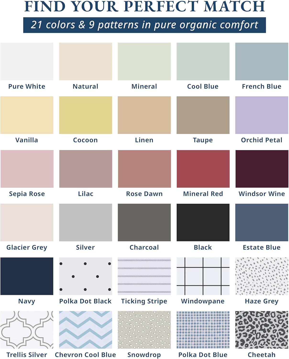 LANE LINEN 100% Organic Cotton Queen Sheet Set - Soft & Breathable Percale Weave, Deep Pocket, Hotel-Quality - Mineral