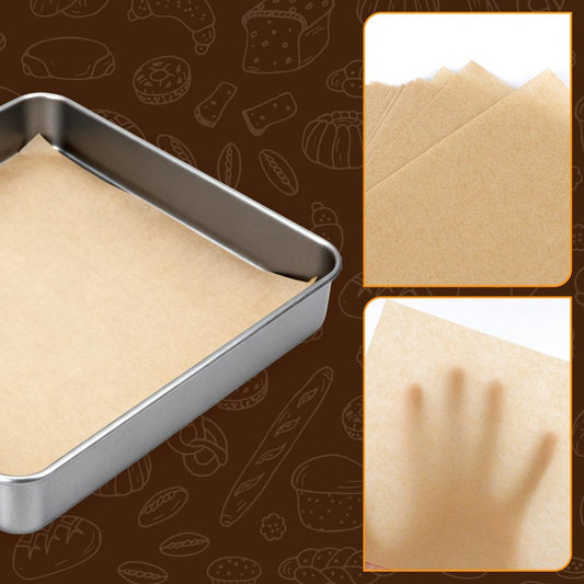 TROUSKAIG 100pcs 8x8 inch Unbleached Parchment Paper Sheets for baking, Squares Precut Brown Non-Stick Baking Parchment Hamburger Patty Paper Liners for Oven, Bread pan, Cakes pans, Air Fryer Liners